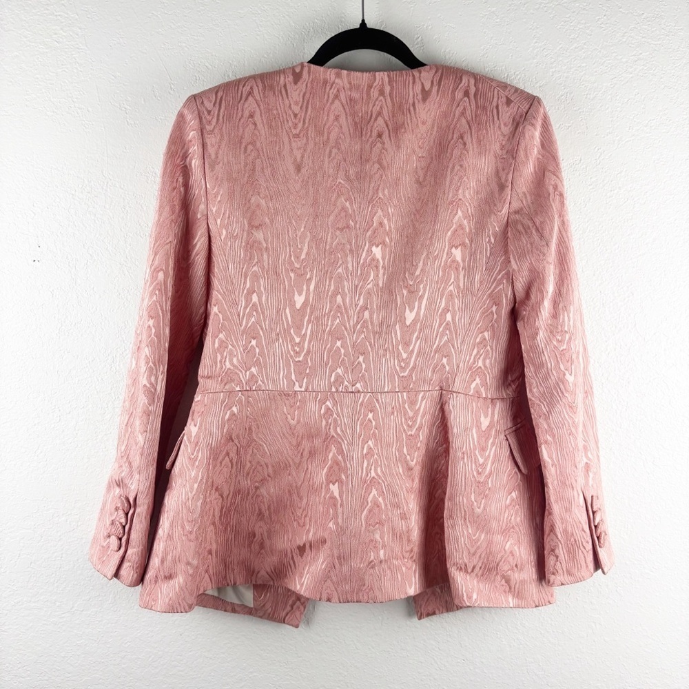 Veronica Beard Eris Fitted Moire Peplum Dickey Jacket Pink Size 6 Business - Picture 4 of 6